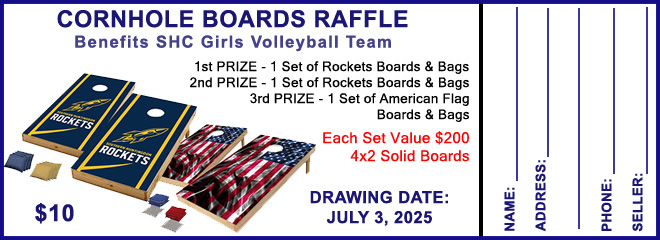 2025 Cornhole Boards Raffle